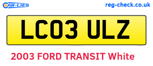LC03ULZ are the vehicle registration plates.