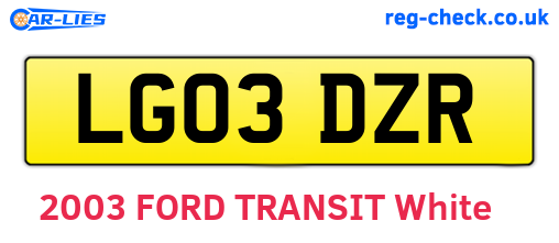 LG03DZR are the vehicle registration plates.