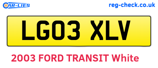 LG03XLV are the vehicle registration plates.