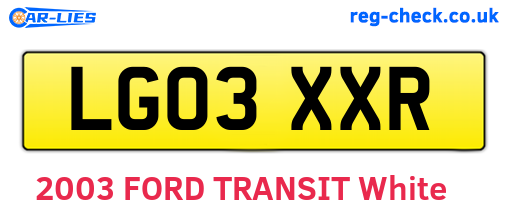 LG03XXR are the vehicle registration plates.