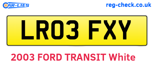 LR03FXY are the vehicle registration plates.