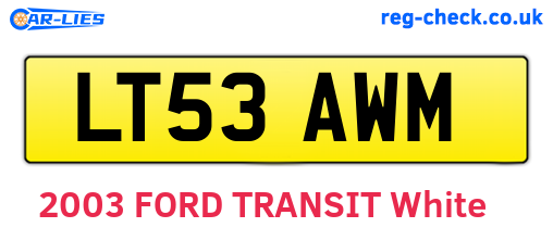 LT53AWM are the vehicle registration plates.