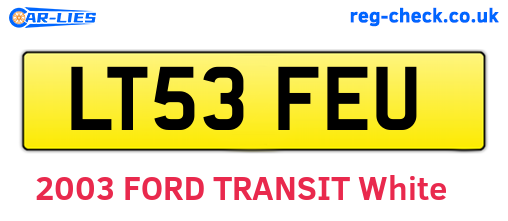 LT53FEU are the vehicle registration plates.