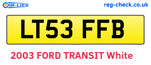 LT53FFB are the vehicle registration plates.
