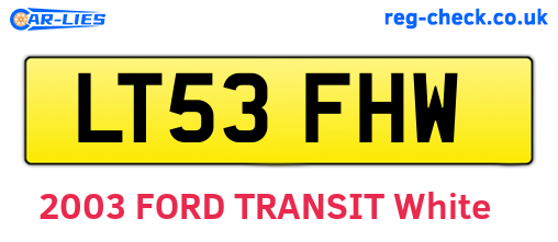 LT53FHW are the vehicle registration plates.