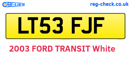 LT53FJF are the vehicle registration plates.