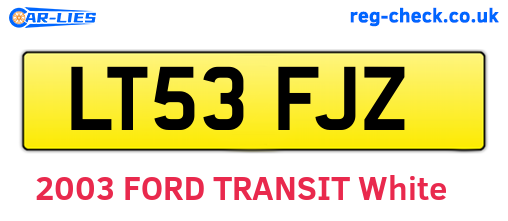 LT53FJZ are the vehicle registration plates.