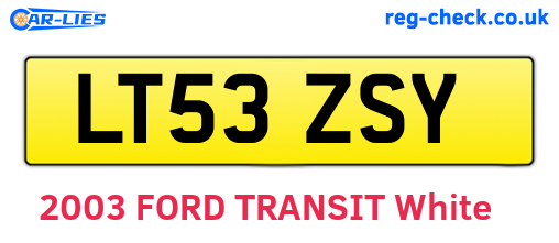 LT53ZSY are the vehicle registration plates.