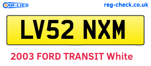 LV52NXM are the vehicle registration plates.