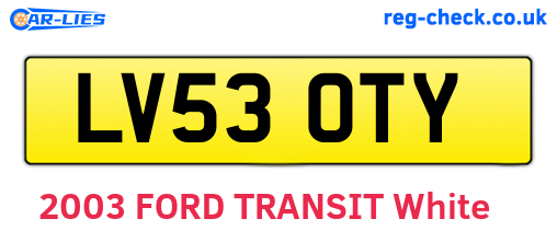 LV53OTY are the vehicle registration plates.