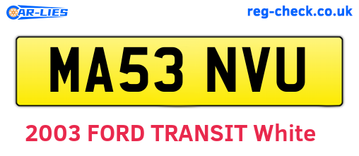 MA53NVU are the vehicle registration plates.