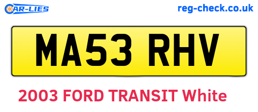 MA53RHV are the vehicle registration plates.