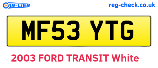 MF53YTG are the vehicle registration plates.