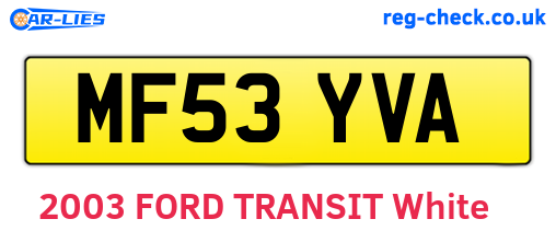 MF53YVA are the vehicle registration plates.
