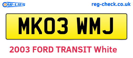 MK03WMJ are the vehicle registration plates.