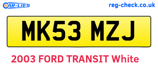 MK53MZJ are the vehicle registration plates.