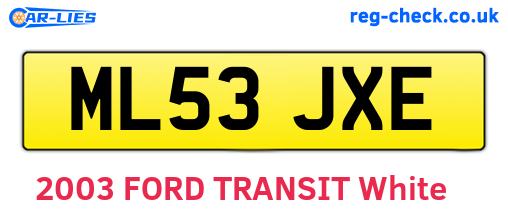 ML53JXE are the vehicle registration plates.