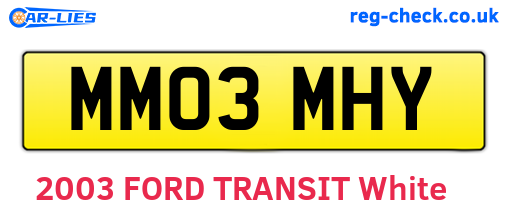 MM03MHY are the vehicle registration plates.