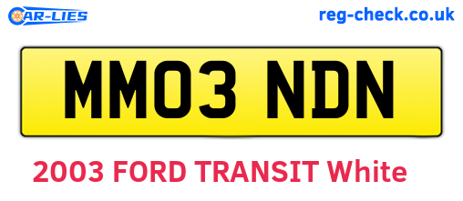 MM03NDN are the vehicle registration plates.