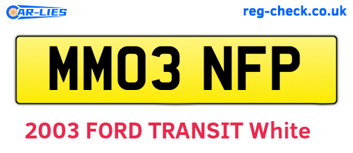 MM03NFP are the vehicle registration plates.