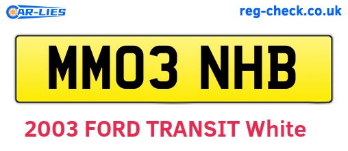 MM03NHB are the vehicle registration plates.