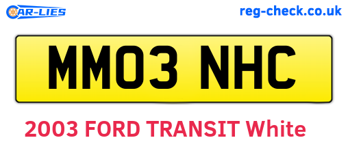 MM03NHC are the vehicle registration plates.