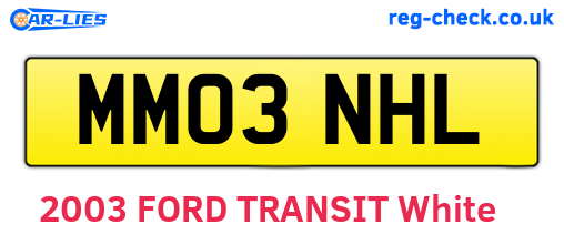 MM03NHL are the vehicle registration plates.