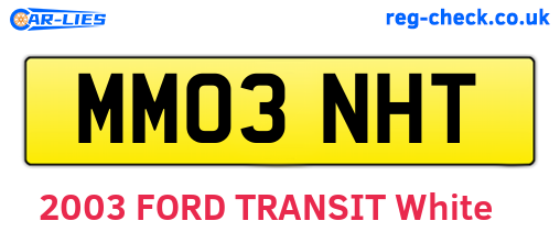 MM03NHT are the vehicle registration plates.