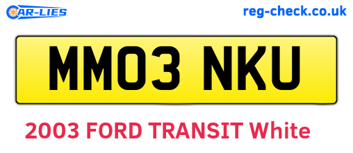 MM03NKU are the vehicle registration plates.