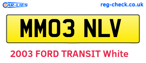 MM03NLV are the vehicle registration plates.