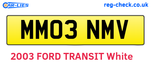 MM03NMV are the vehicle registration plates.