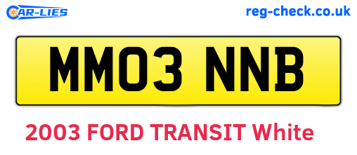 MM03NNB are the vehicle registration plates.