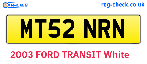 MT52NRN are the vehicle registration plates.