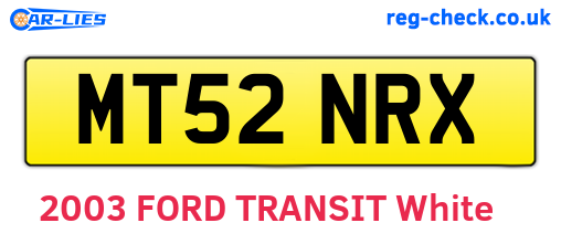 MT52NRX are the vehicle registration plates.