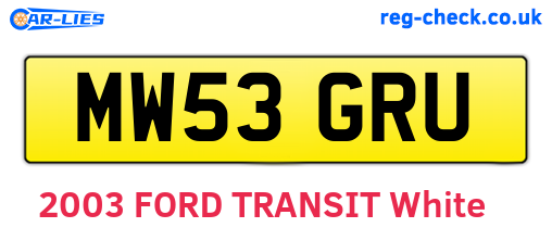 MW53GRU are the vehicle registration plates.