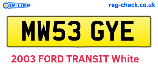 MW53GYE are the vehicle registration plates.
