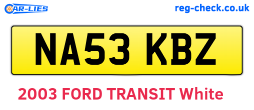 NA53KBZ are the vehicle registration plates.