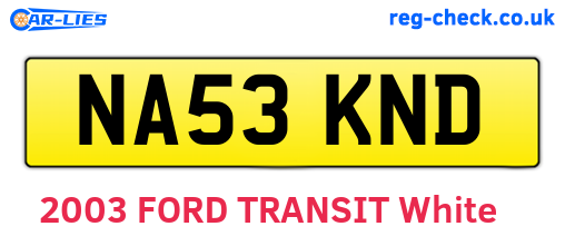 NA53KND are the vehicle registration plates.