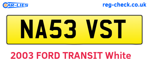 NA53VST are the vehicle registration plates.