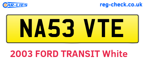 NA53VTE are the vehicle registration plates.