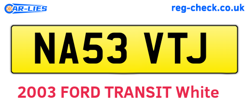 NA53VTJ are the vehicle registration plates.