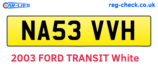 NA53VVH are the vehicle registration plates.