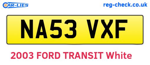 NA53VXF are the vehicle registration plates.