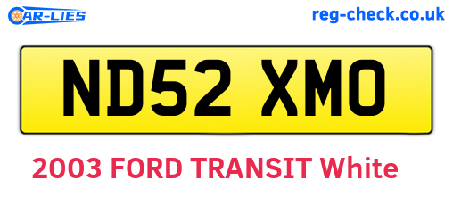 ND52XMO are the vehicle registration plates.