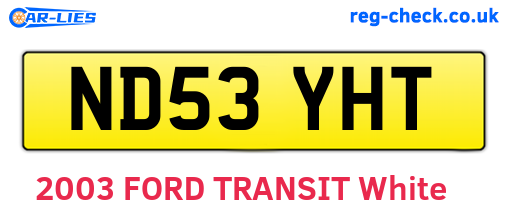 ND53YHT are the vehicle registration plates.