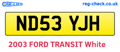 ND53YJH are the vehicle registration plates.
