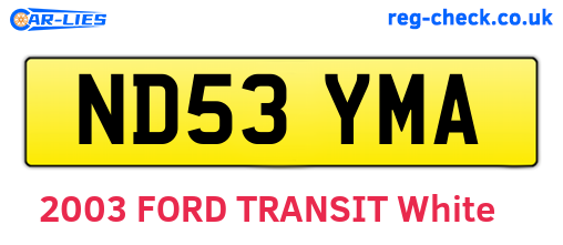 ND53YMA are the vehicle registration plates.
