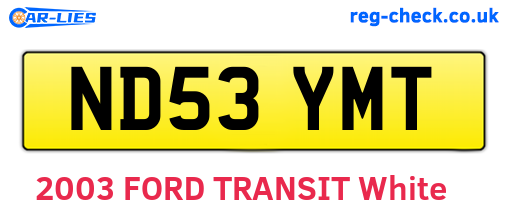 ND53YMT are the vehicle registration plates.