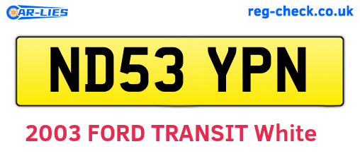 ND53YPN are the vehicle registration plates.