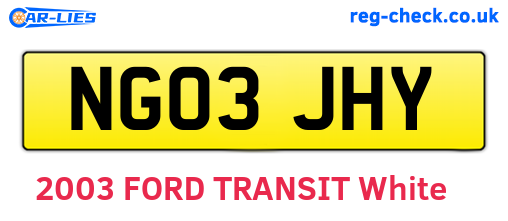 NG03JHY are the vehicle registration plates.